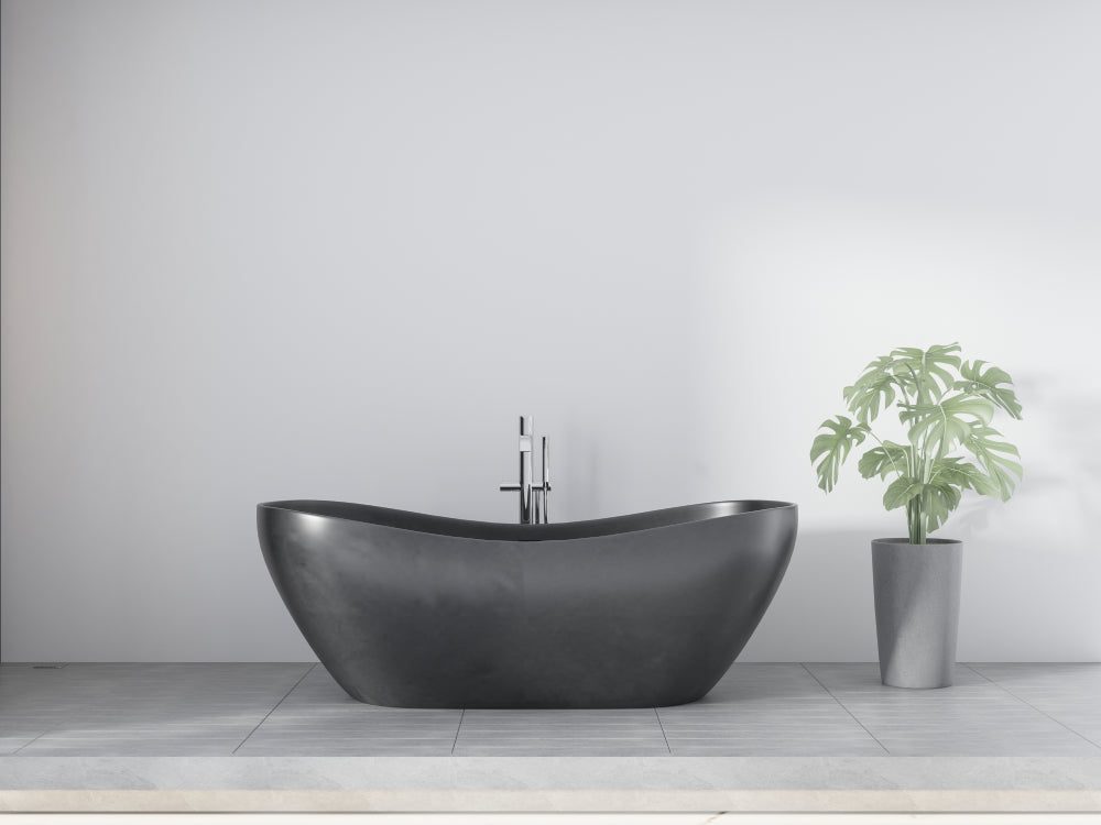 Tropical leaf pattern making a bold statement in a modern bathroom setting