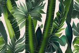Design file showing detailed tropical palm leaves pattern on cream background