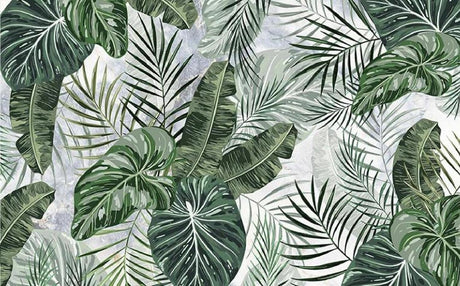 Large monstera and palm leaves design file showing intricate botanical pattern details