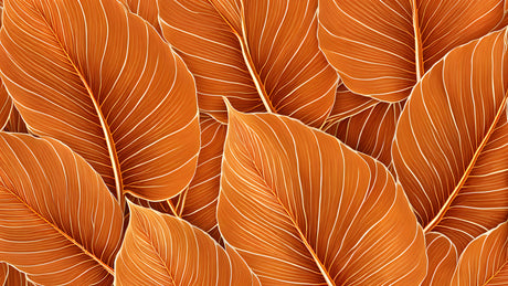 Orange banana leaves design file showing intricate details and textures of the pattern