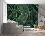 Tropical wallpaper design showcased in a bright master bedroom