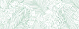 Design file of minimalist tropical leaf pattern showing detailed line art and precise botanical illustration