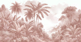 Terracotta palm forest wallpaper design file showing detailed misty botanical pattern
