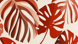 Tropical Monstera wallpaper design file showing large-scale leaf pattern in terracotta shades