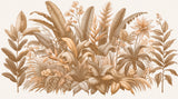 Beige tropical botanical garden design file showing detailed leaf patterns and textures