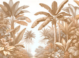Beige palm paradise design file showing detailed tropical leaves pattern and texture