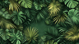 Tropical monstera and palm leaves design file showing detailed leaf pattern and texture