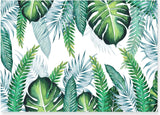 Design file of Monstera and palm leaves pattern showing detailed leaf textures and colors