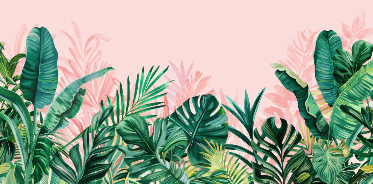 Monstera leaves on pink background design file showing detailed leaf pattern