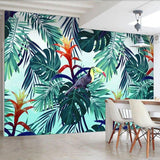 Tropical bird mural bringing natural beauty to an entrance hallway