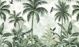 Tropical palm trees and birds paradise design file showing intricate pattern details
