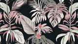 Pink and grey Monstera leaf pattern design file showing detailed leaf textures and soft color transitions