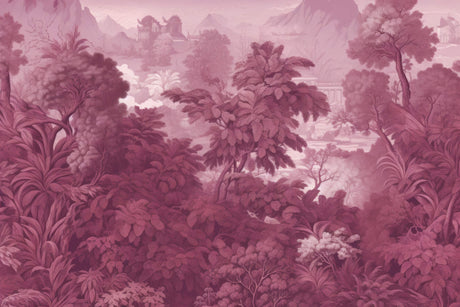 Pink paradise tropical landscape design file showing intricate pattern details