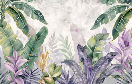Purple and green botanical design file showing intricate leaf pattern and texture