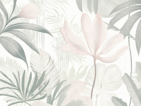 Tropical palm leaf design file showing detailed sage and pink pattern
