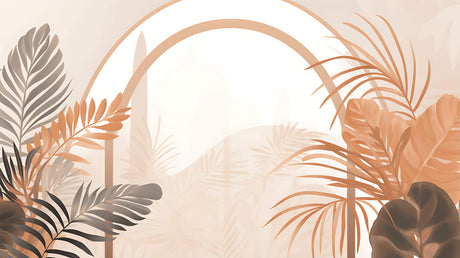 Terracotta palm leaves arch design file showing detailed pattern and texture