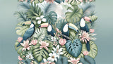 Toucan and monstera leaves design file showing intricate pattern details and true colors