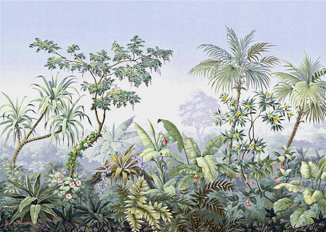 Tropical botanical paradise design file showing detailed hand-painted foliage pattern