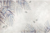 Design file of watercolor palm leaves pattern showing full mural layout and details