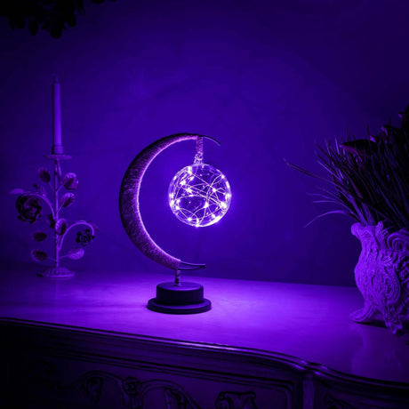 Crescent Moon Table Lamp  Glass Globe LED Night Light - Product detail 16