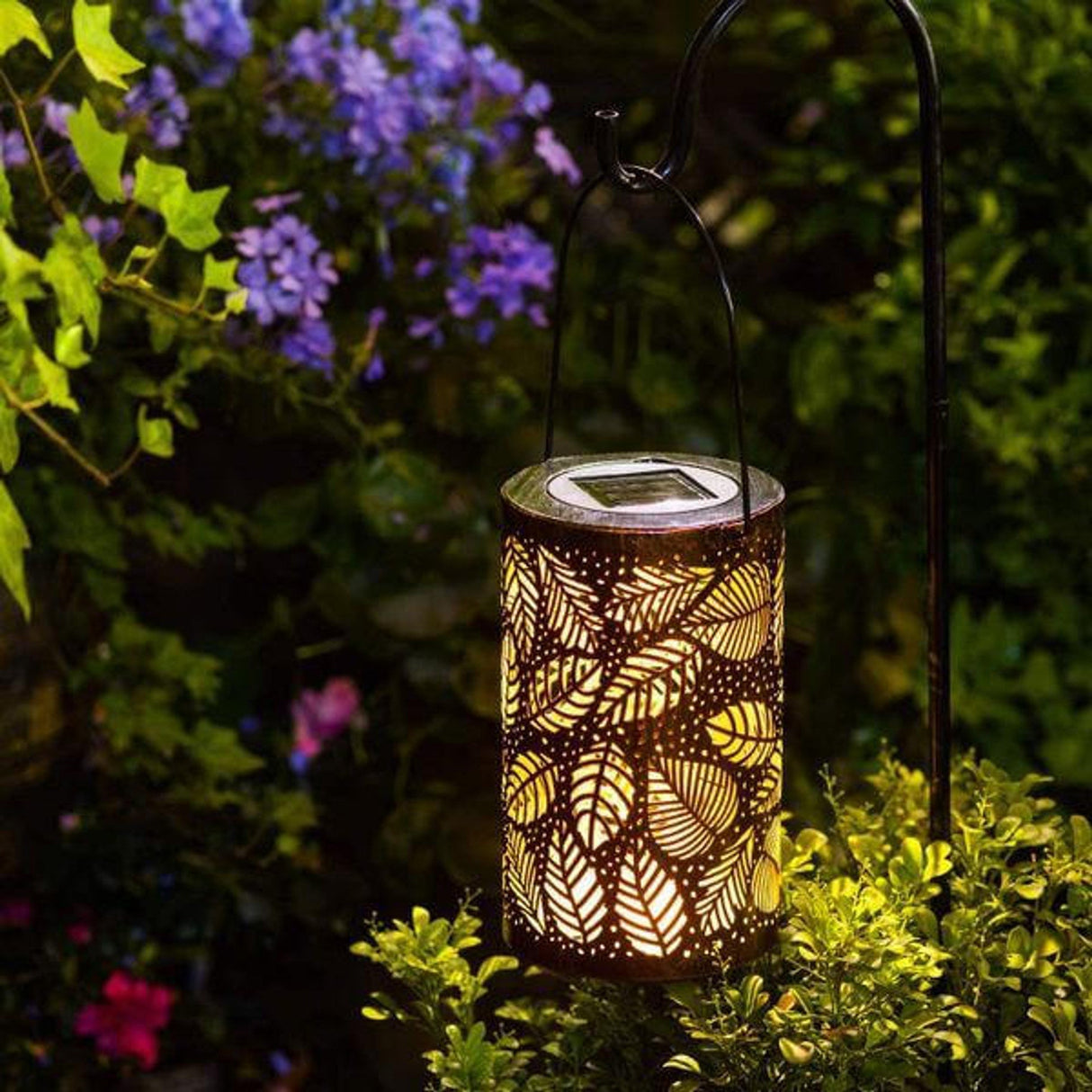 Solar Garden Lantern  Tropical Leaf Pattern - Product detail 4