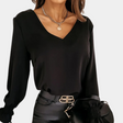 V-Neck Cotton Blouse  Long Sleeve Classic Design - Product detail 6