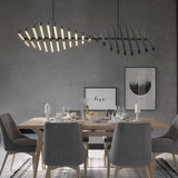 Modern LED Chandelier  Abstract Fishbone Design - Detailed view