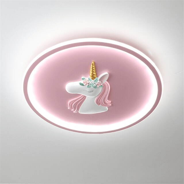 Kids Unicorn Ceiling Light  Pink LED Floral Design - Product detail 9