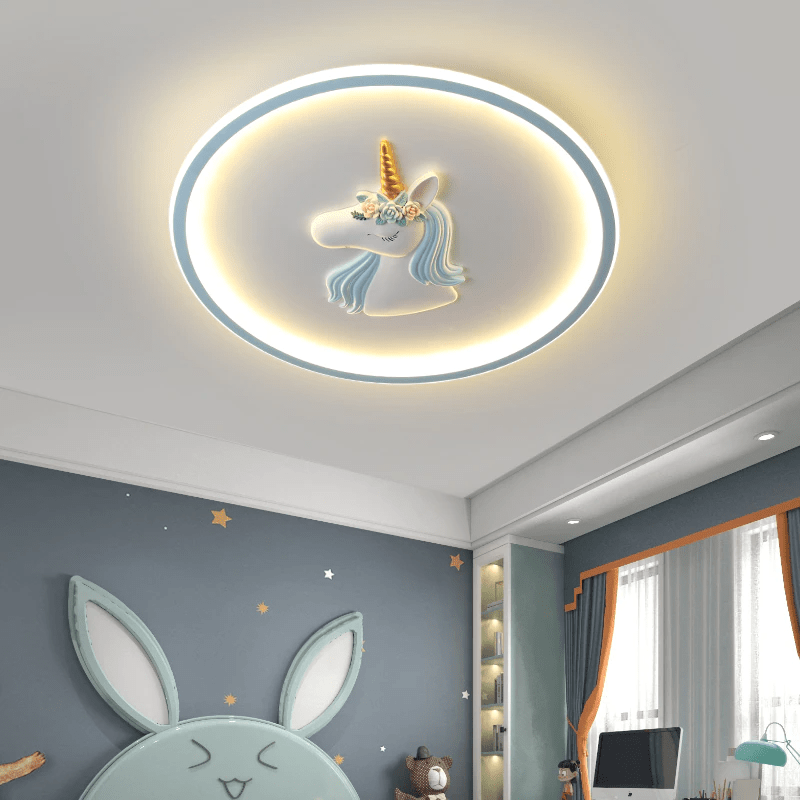 Kids Unicorn Ceiling Light  Pink LED Floral Design - Product detail 5