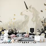Unicorn Mural Wallpaper  Enchanted Garden with Butterflies - Premium wallpaper design showcase