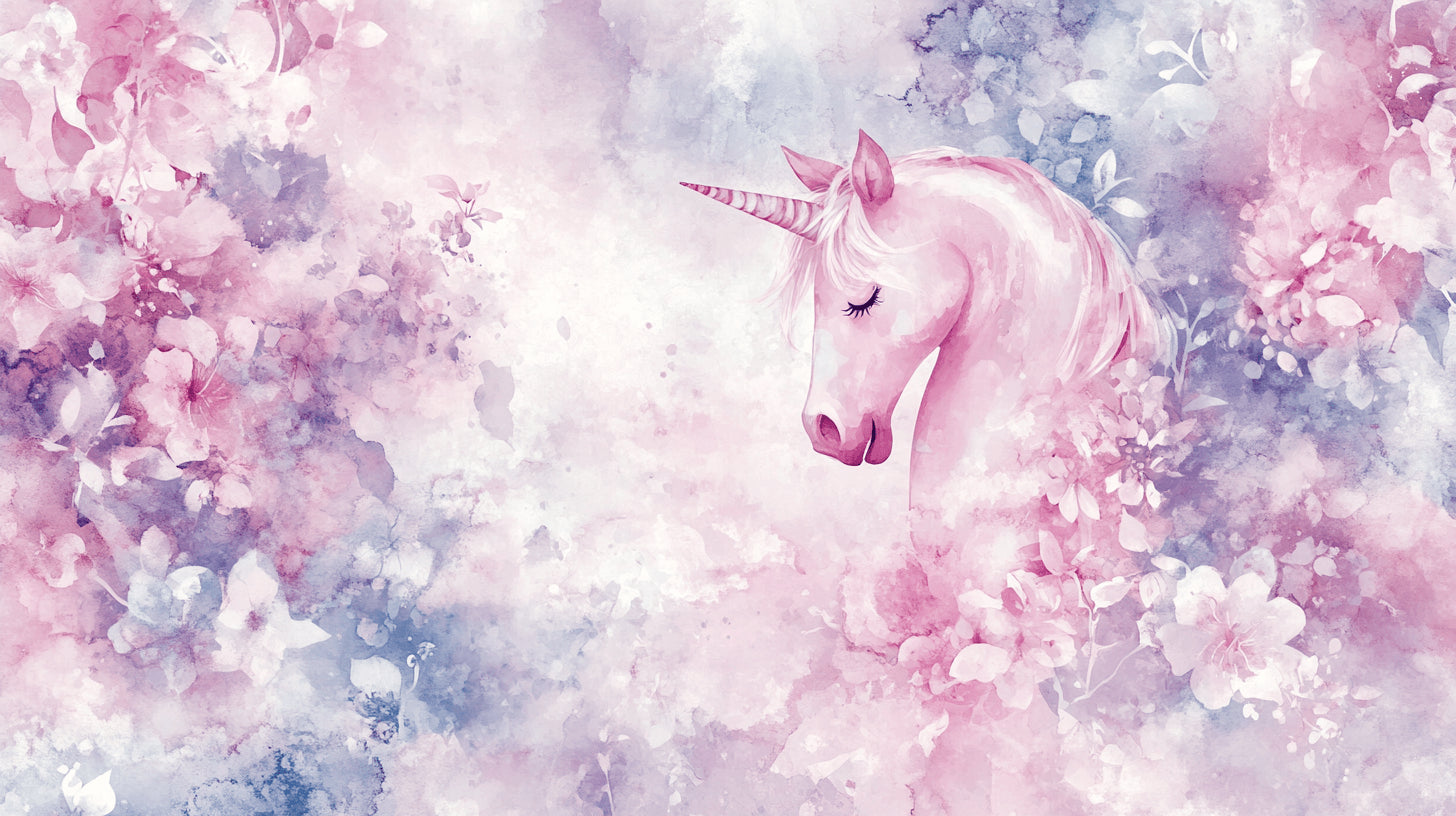 Unicorn watercolor wallpaper design file showing detailed pattern and colors