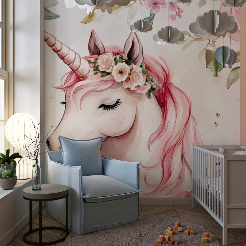 Unicorn Wallpaper making a modern kids room feel enchanted and special