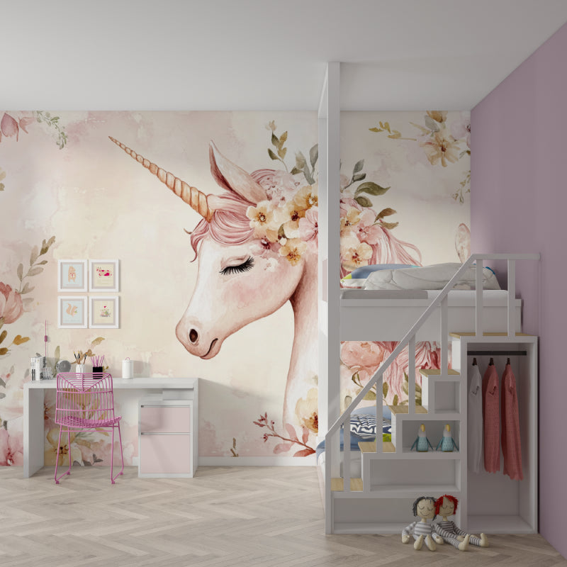 Unicorn Wallpaper bringing enchantment to a baby girl's nursery