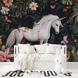Unicorn Wall Mural creating depth in a playroom with natural lighting