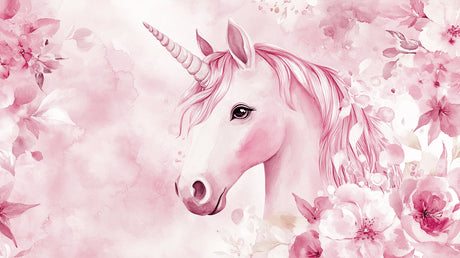 Watercolor unicorn design file showing detailed pink fantasy pattern