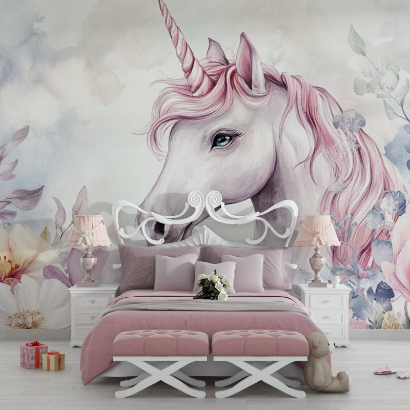 Magical Unicorn Wallpaper creating dreamy atmosphere in nursery
