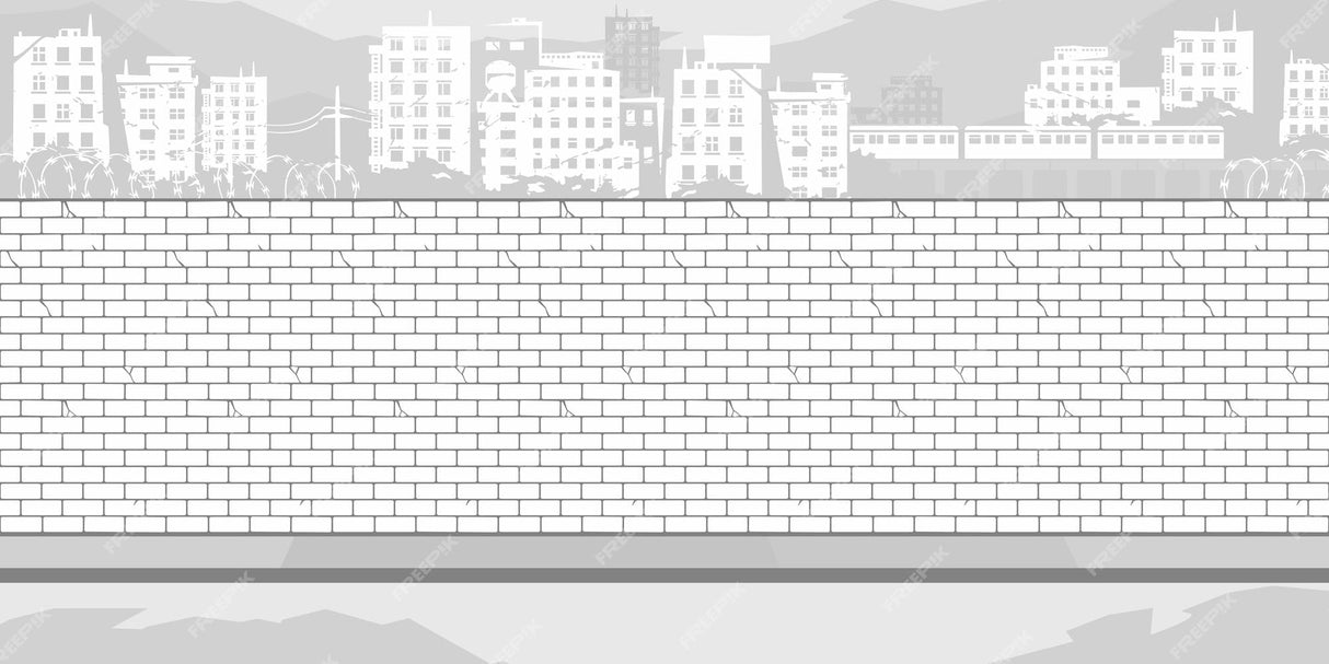 White brick with city skyline design file showing detailed pattern and textures