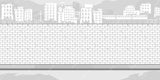 White brick with city skyline design file showing detailed pattern and textures