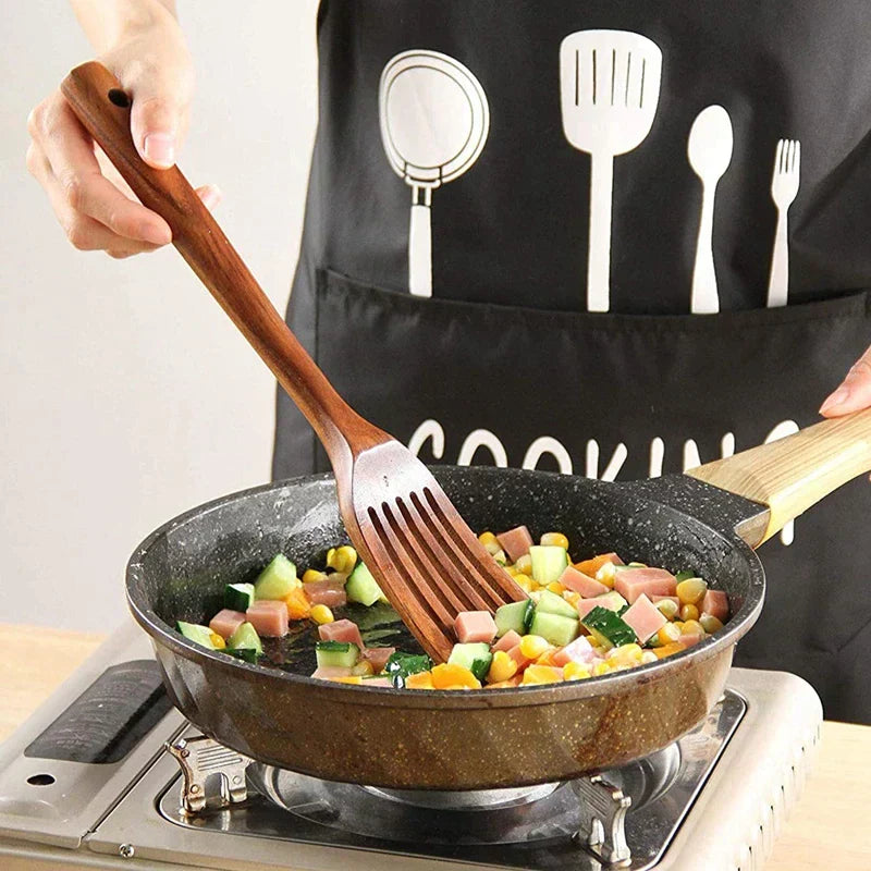 Teak Kitchen Utensil Set  Handcrafted Wood Collection - Product detail 5