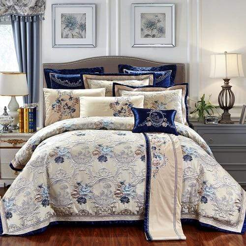 Oriental Cotton Silk Bedding  Jacquard Floral Pattern - Product detail 6