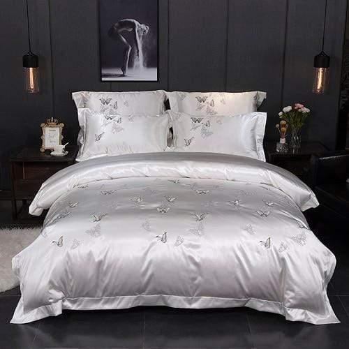 Luxury Butterfly Duvet Set  Egyptian Cotton Satin Blend - Product detail 6
