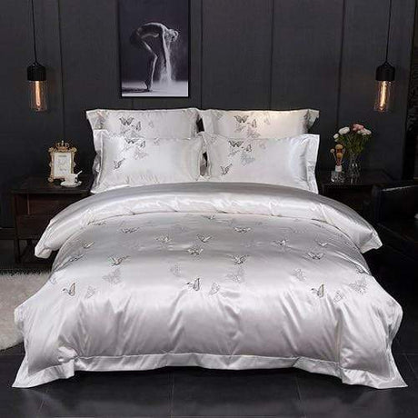 Luxury Butterfly Duvet Set  Egyptian Cotton Satin Blend - Product detail 6