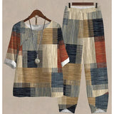 Forest Print Loungewear Set  Black and White Two-Piece Cotton Set - Product detail 4