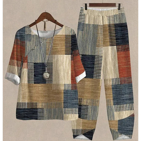 Forest Print Loungewear Set  Black and White Two-Piece Cotton Set - Product detail 4