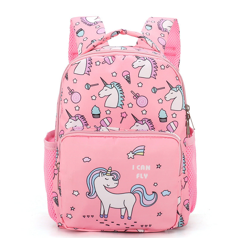 Kids Unicorn Backpack  Pink Fantasy Pattern With Inspirational Message - Detailed view
