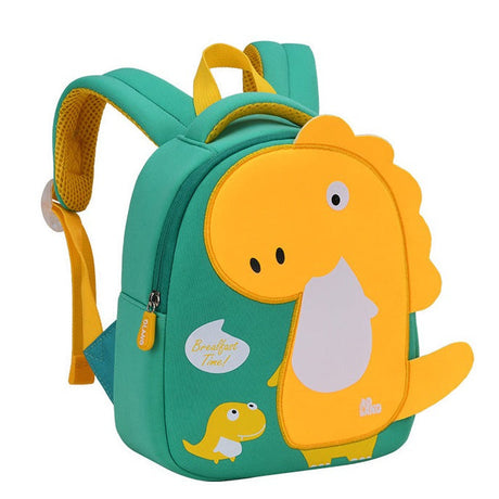 Kids Dinosaur Backpack  Navy Blue Red Safety Zipper Design - Detailed view