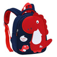 Kids Dinosaur Backpack  Navy Blue Red Safety Zipper Design - Product showcase