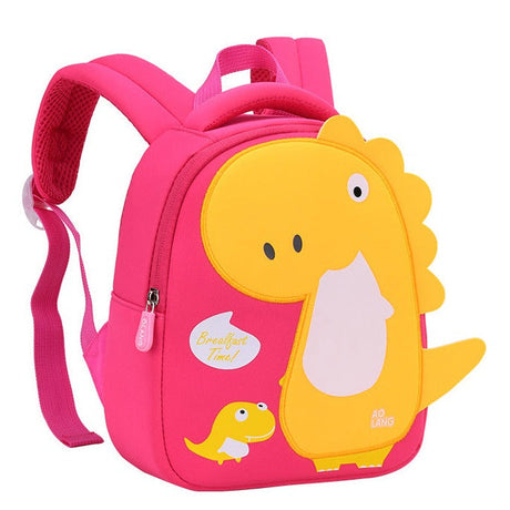 Kids Dinosaur Backpack  Navy Blue Red Safety Zipper Design - Product example