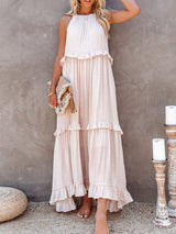 Bohemian Maxi Dress  Tiered Ruffle Cotton Design - Product example