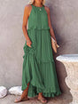 Bohemian Maxi Dress  Tiered Ruffle Cotton Design - Detailed view